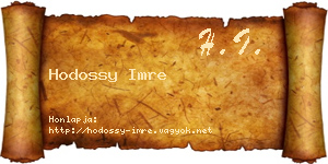 Hodossy Imre névjegykártya